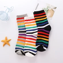 1 пара новых женских носков длинный хлопковый дождь, цветной, в полоску с принтом, новые носки Модные женские осенние впитывающие пот дышащие носки
