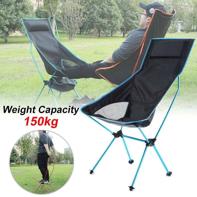 Portable Folding Chair Ultralight Heavy Duty Collapsable Camping Beach Max 150kg