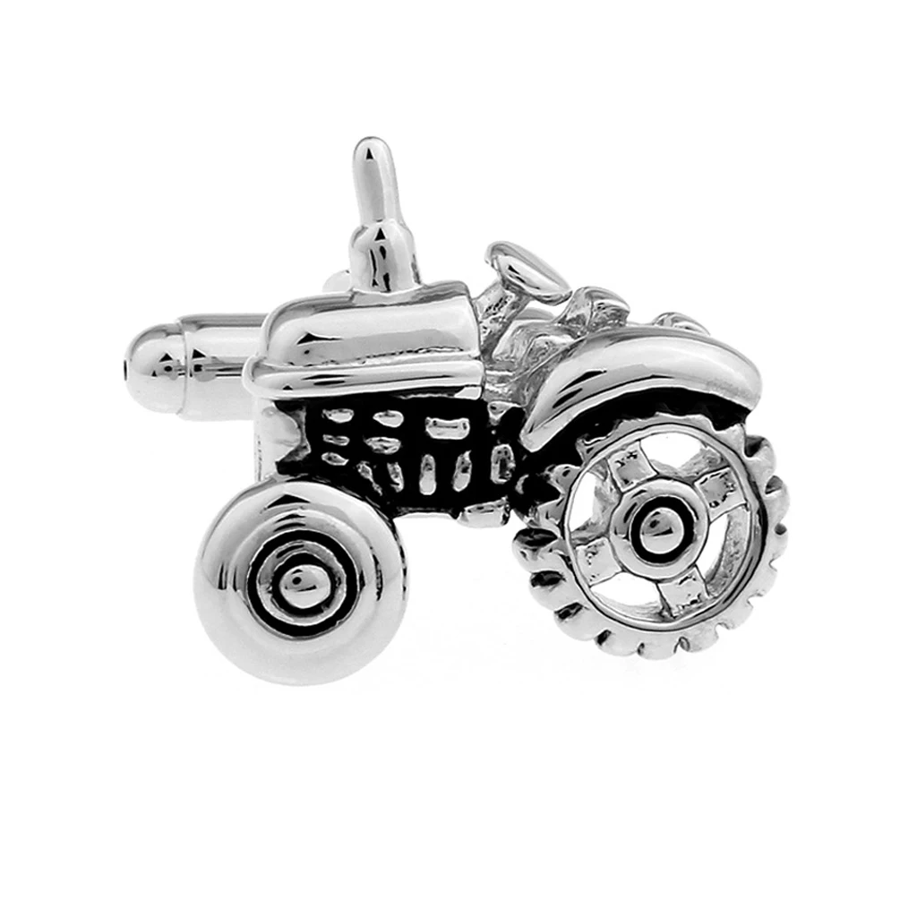 Mens Wedding Gift Cuff Links silver color Vintage Car Tractor Shaped Cufflinks Tie Clips for wedding gifts graduations