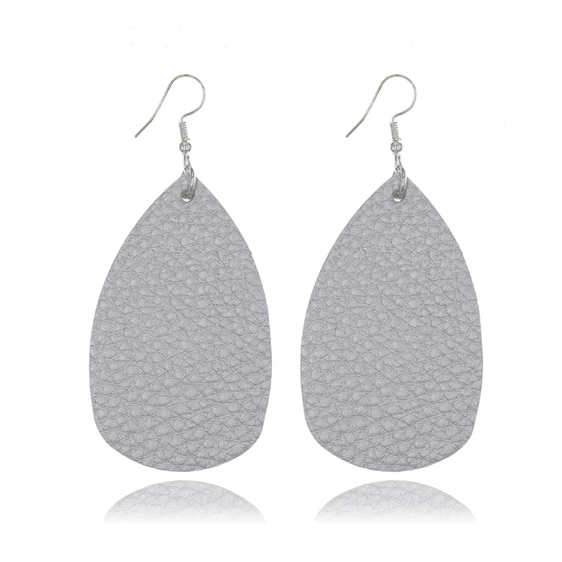 30 Colors Leather Earrings Lightweight Faux Leather Leaf Earrings Teardrop Dangle Handmade for Women Girls Jewelry Wholesale - Image 4