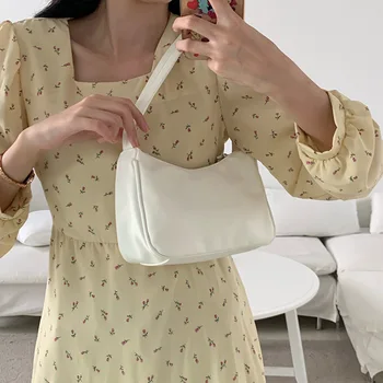 

Female retro handbag single shoulder armpit bag hand carry niche design baguette bag mini bag tote bags for women