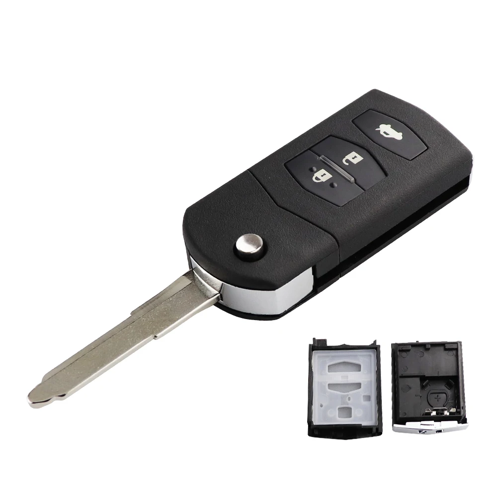 Keyforkess2/3/4 pulsanti portachiavi a distanza Fob Shell Flip pieghevole per Mazda 2 3 5 6 M6 MX5 CX5 CX7 CX9 RX8 con testa chiave lama non tagliata - H7fa408b37fe24123941deb59ad4c7f3bR