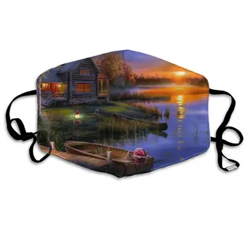 

Mouth Mask For Daily Dress Up, Boats Drawing Anti-dust Mouth-Muffle, Washable Reusable Holiday Half Face Masks For Mens And