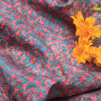 

Natural pure flax fabric Beautiful digital printing tissu High-end clothing dress jacket autumn and winter patchwork