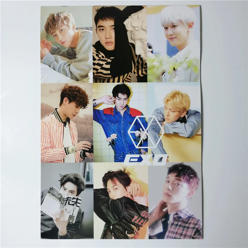 8*(42x29 см) Новые Kpop EXO настенные плакаты Наклейки подарок около XIUMIN SUHO CHANYEOL SEHUN