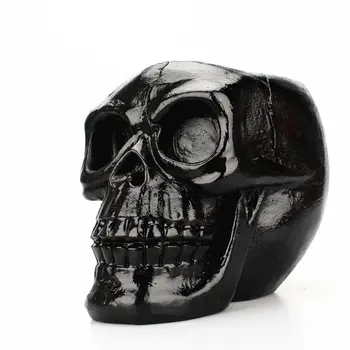 

Portable Black Skull Head Pen Holder Storage Box Resin Statues Home Desk Decor Birthday Gift Halloween Party Decoration