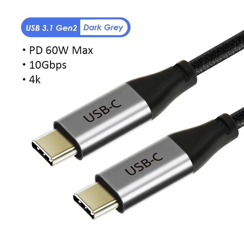 Кабель USB C к usb type-C 60 Вт для huawei mate 30 PD QC 4,0 кабель для быстрой зарядки для Macbook samsung S10 Plus N300 - Цвет: Бежевый