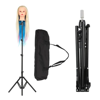 

Tripod Cosmetology Training Doll Head Stand Mannequin Manikin Head Tripod Wig Stand With Travel Bag Salon Product for Hair Salon