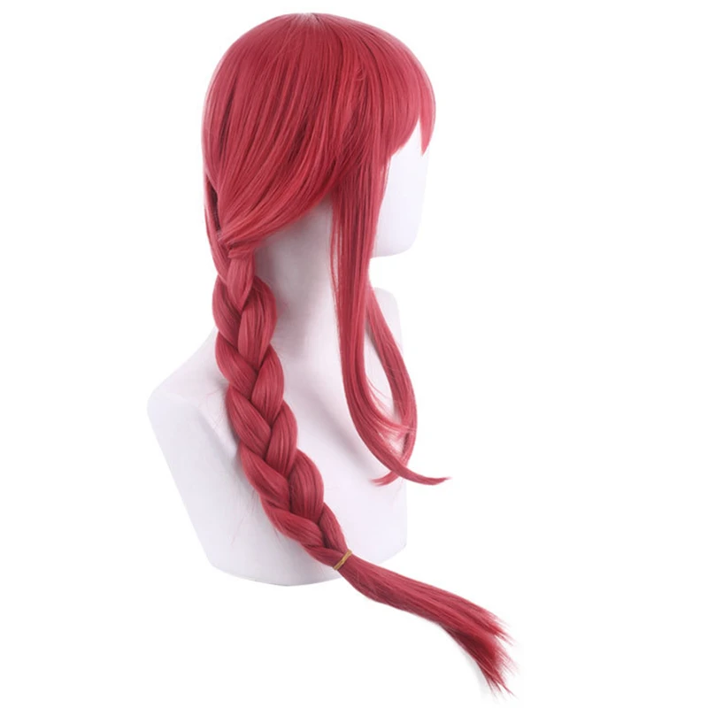 funny halloween costumes Anime Chainsaw Man Wig Makima Long Rose Red Hair Cosplay Wig Role Play Halloween Hair Synthetic 75cm  Anime Accessories witch costume women