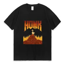 

Untitled Goose Game Japanese Fun Goose Original Design Tshirt Man Honk Oversized Letter Logo Print T Shirts Men Women Cotton Tee