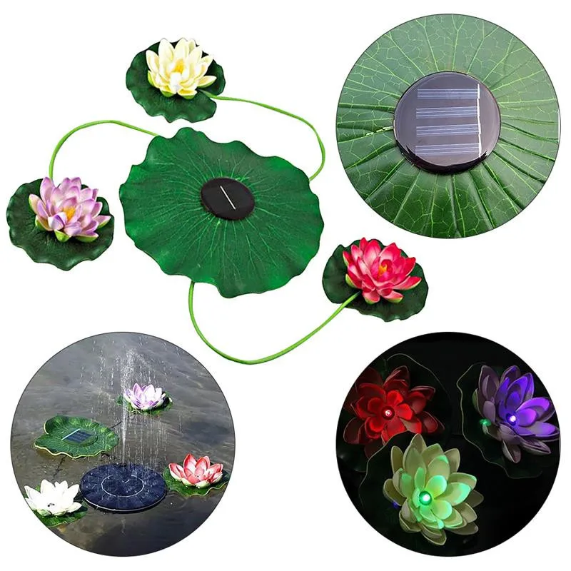 Floating Lily Pad Solar Light Pond Garden Decoration Water Feature Light Flowers 