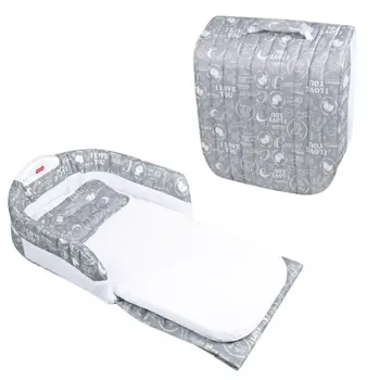 

Cute New Mattress Baby Bed Half Encirclement By Boys And Girls In The Beds Portable Folding Multi-Function With Music Night