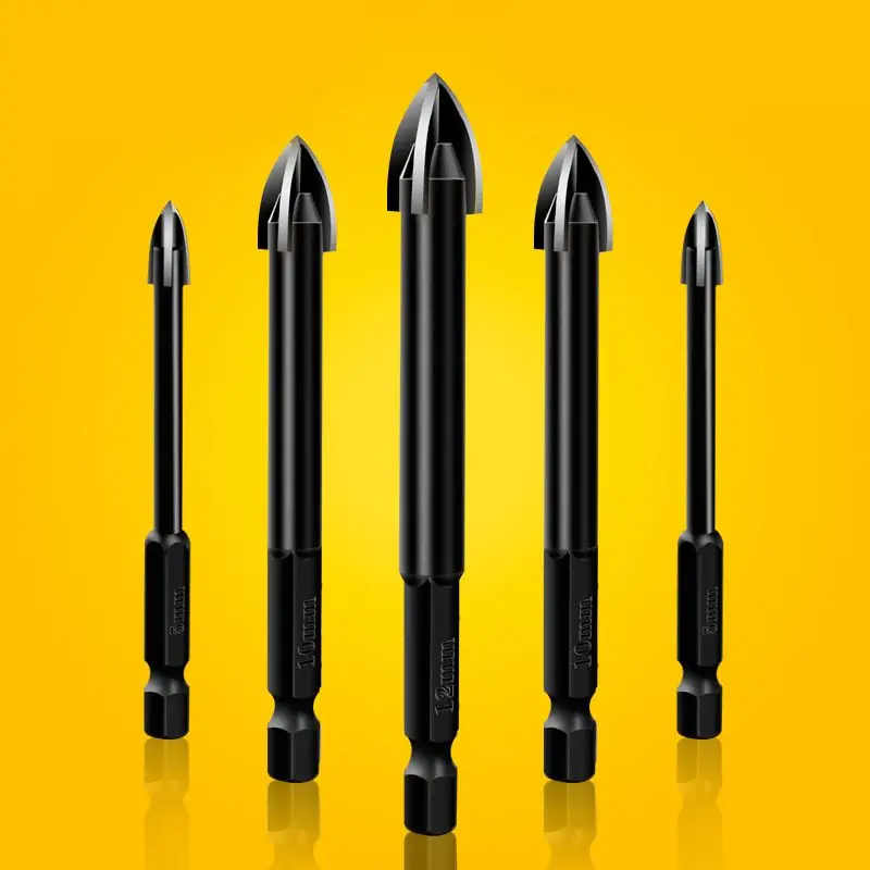 

5/6/8/10/12mm Multifunctional Hexagonal Handle Cross Triangle Wood Working Drill Bit High Quality Carbide Power Tool Accessories