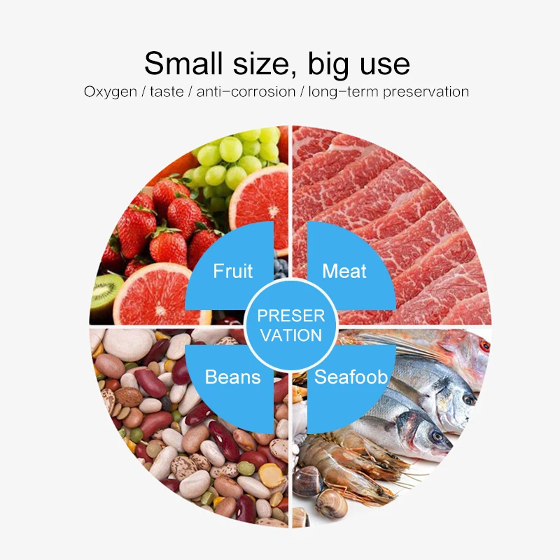 Mini Automatic Compression Vacuum Pump Househoud Snack Fresh Food Rod Strip Kitchen Tool With Bag Sealer Clamp