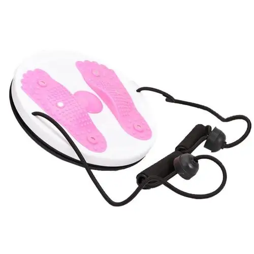 Twist Waist Disc Fitness Slim Rotating Plate Abdomen Exerciser with Pull Rope Twist Boards Yoga Equipment Pink