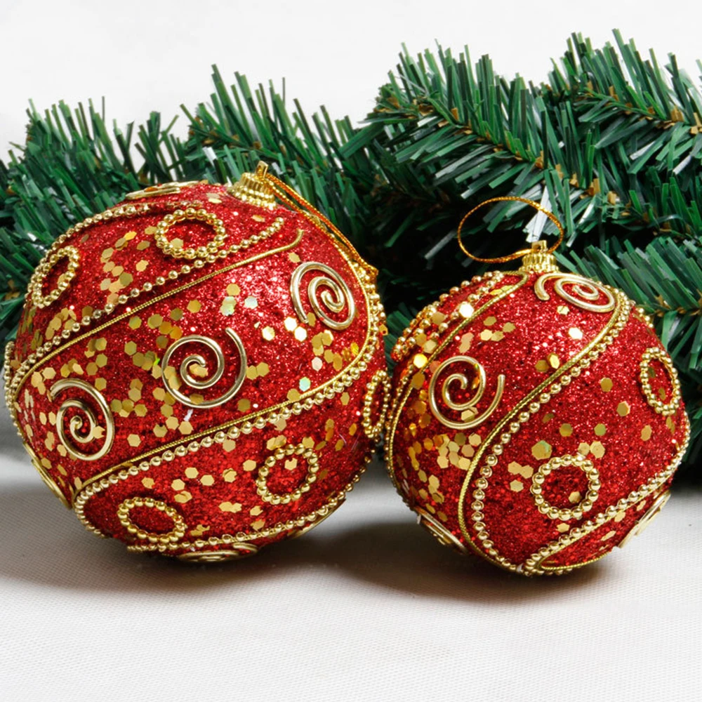 

1Pc Glitter 10cm Snowflake Bubble Christmas Ball Christmas Scene Arrangement Pendant Christmas Tree Ball Party Home Decorations