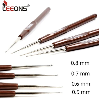

Leeons Cheap Crochet Hook 14Cm Plastic Needle Holder Metal Hook Aluminum Crochet Hooks Weaving Needle For Hair Extension Tools