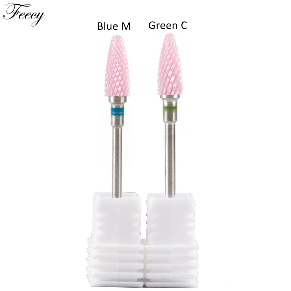 1U Blue M Green C 2 шт Керамические фрезы для ногтей маникюр ногтей педикюр сверла биты-аксессуары корунд фрезы мельница насадки для маникюра - Цвет: 1U Blue M Green C