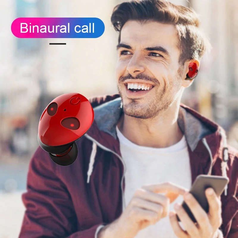 Невидимые Bluetooth наушники 5,0 Tws мини беспроводные наушники стерео глубокий бас гарнитура с зарядным устройством Портативный