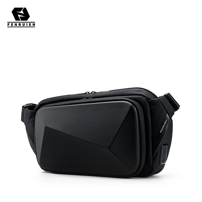 Fenruien New Fashion Chest bag Multifunction Crossbody Bag Waterproof USB Shoulder Messenger Bags Short Trip Male Sling Bag