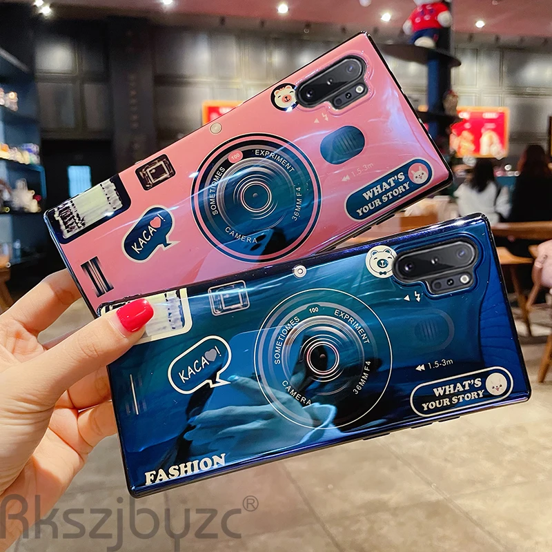 Модный чехол IMD для камеры в стиле ретро с держателем из ТПУ Samsung Galaxy S10 S10e S10lite S7 Edge