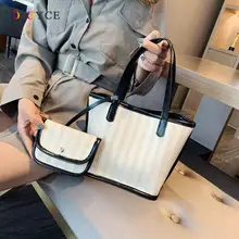 2 шт./компл. модные женские туфли Сумки из натуральной кожи плетеная, из соломы, сумка на высокой ручке, повседневная обувь, обувь для отдыха ShoulderTote