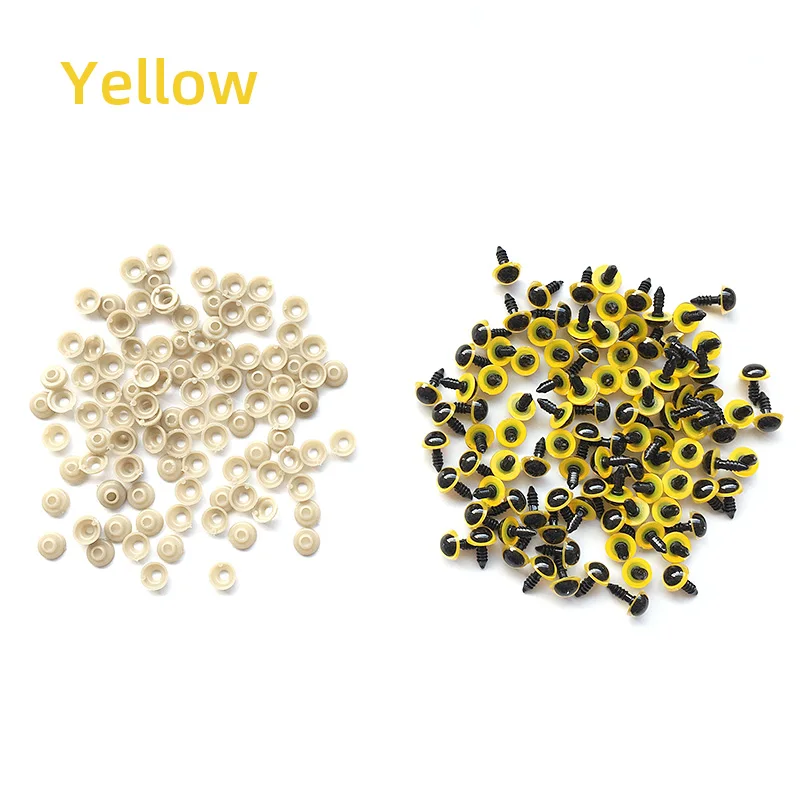100pcs 8/10/12/mm Mix Color Plastic Safety Eyes Crafts Animal Bear DIY Dolls Puppet Accessories Stuffed Toys with Washer 13