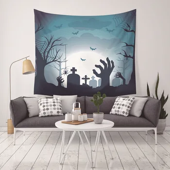 

Europe and America Halloween Castle Pattern Tapestry Home Decoration