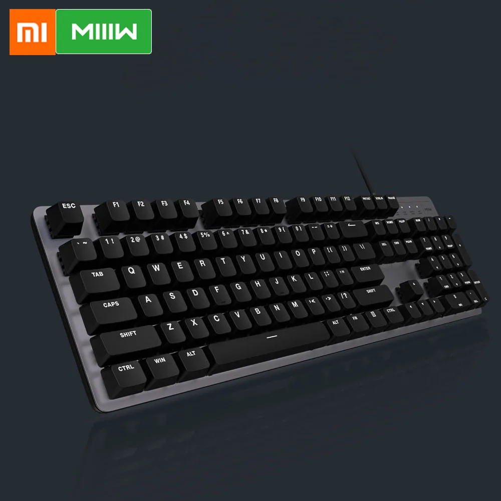 Koop Xiaomi Miiiw 600K Mechanische Toetsenbord Gaming Toetsenbord Backlit 104Key Kailh Rode Schakelaar Usb Bedraad Toetsenbord Muis   Pad Set