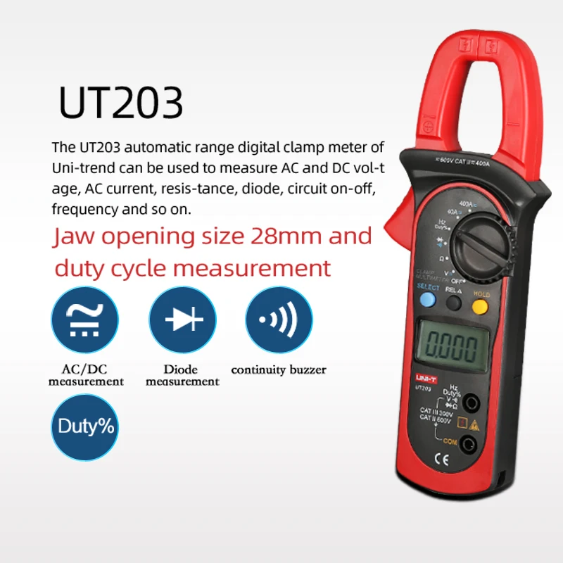 Цифровой токоизмерительный прибор UT203 UT204 UT204A новый диагностический инструмент