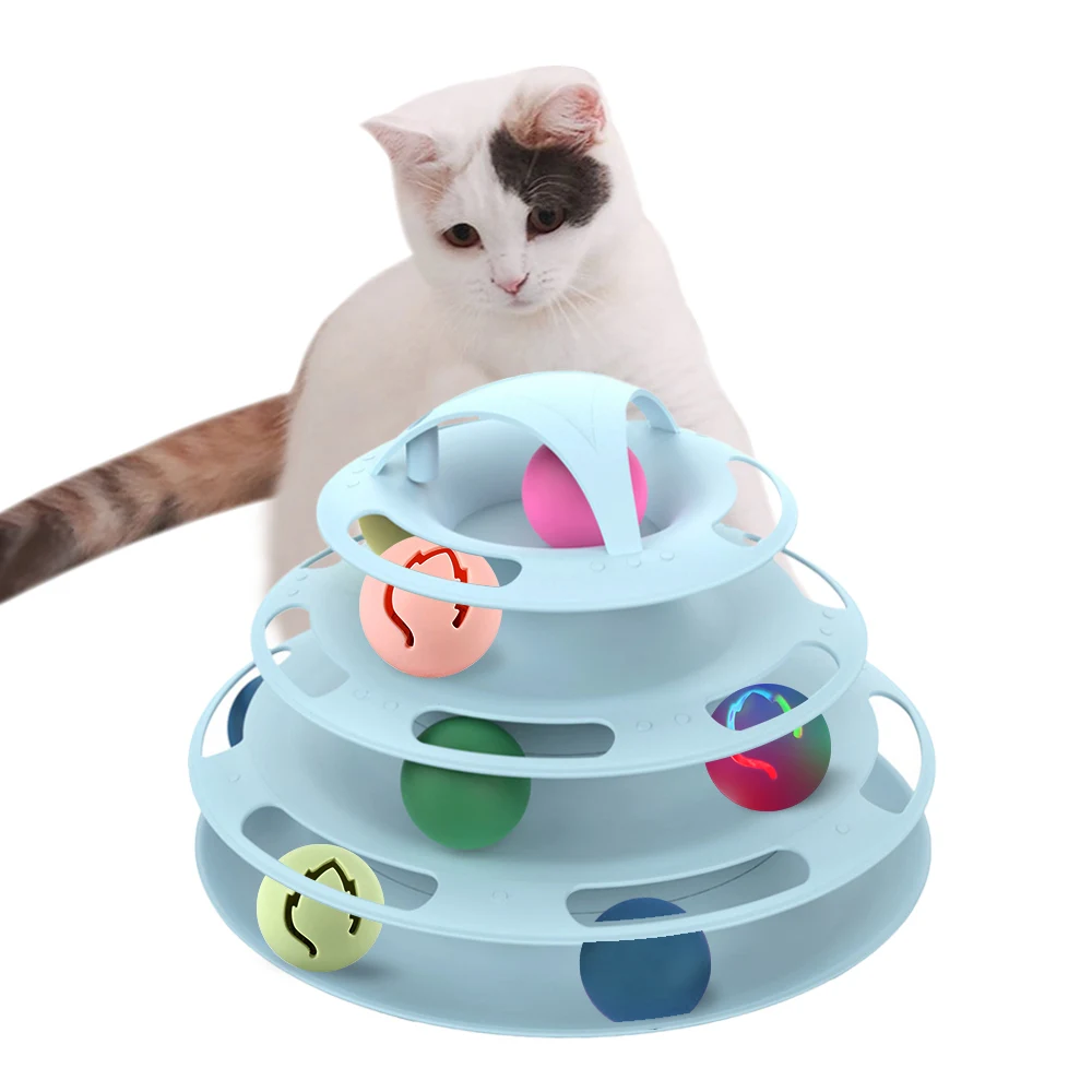 Мячики для кота, интерактивная игра, игрушка для IQ Traning, забавные игрушки для кошек - Цвет: Blue 25x16x18cm