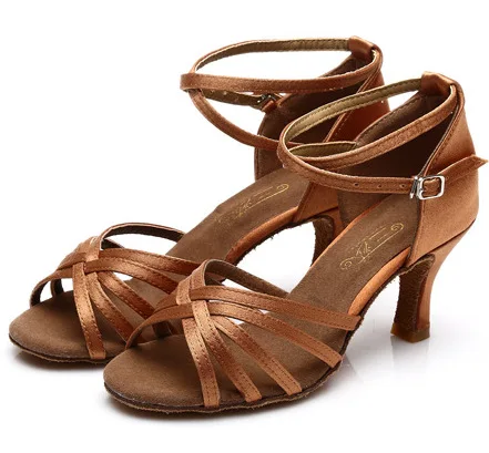 5cm Women Silver Flash Latin Dance Shoes Tango Ballroom Samba Tango Shoes Adult Salsa Comfortable Heeled Dance Shoes AA51082