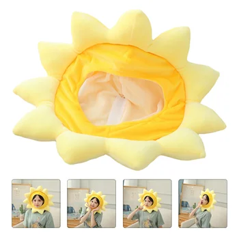 

1 Pc Novelty Costume Hat Plush Sunflower Hat Party Costume Hat Funny Costume Hat for Party