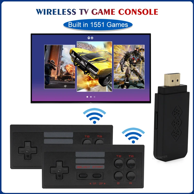 Игровая консоль со встроенными 1551 играми 8-битная игровая портативная двойной