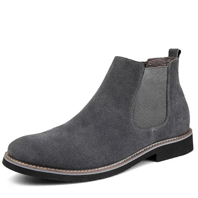 

Nice Spring Pop Men Chelsea Boots Ankle Boots Fashion Men Male Brand Leather Quality Slip Ons Motorcycle Winter Man Warm Shoe