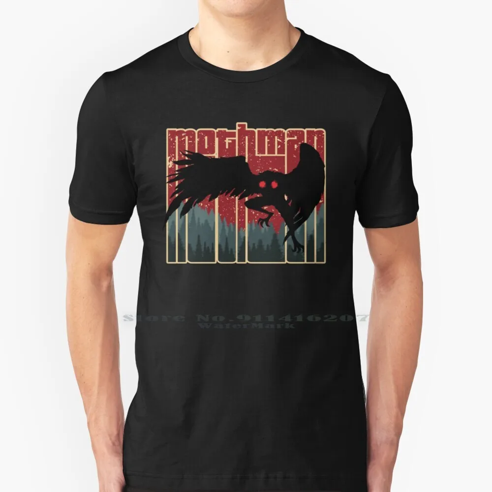 Retro Mothman - Cool Vintage Cryptid Cartoon - Original Artwork T Shirt 100% Puro Cotone Mothman The Mothman Moth Man Point