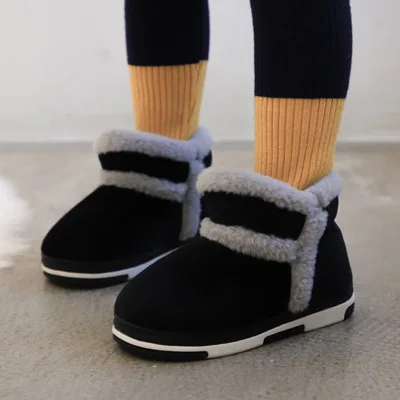 Autumn And Winter Fashion Small And Medium Szed Childrens Cotton Boots Casual Short Tube Boys Shoes Girls Boots Childrens - Цвет: Black