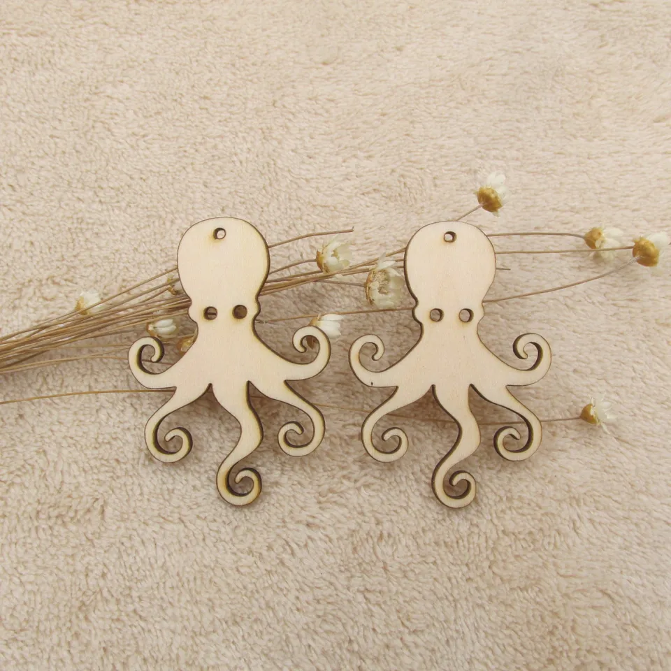 Unfinished Diy Plywood Octopus Shape Wooden Blanks Sea Life Craft Cut Outs For Jewerly Earrings Jewelry Findings Components Aliexpress