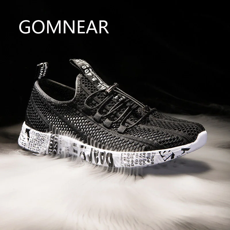 men's casual breathable black running sports shoes