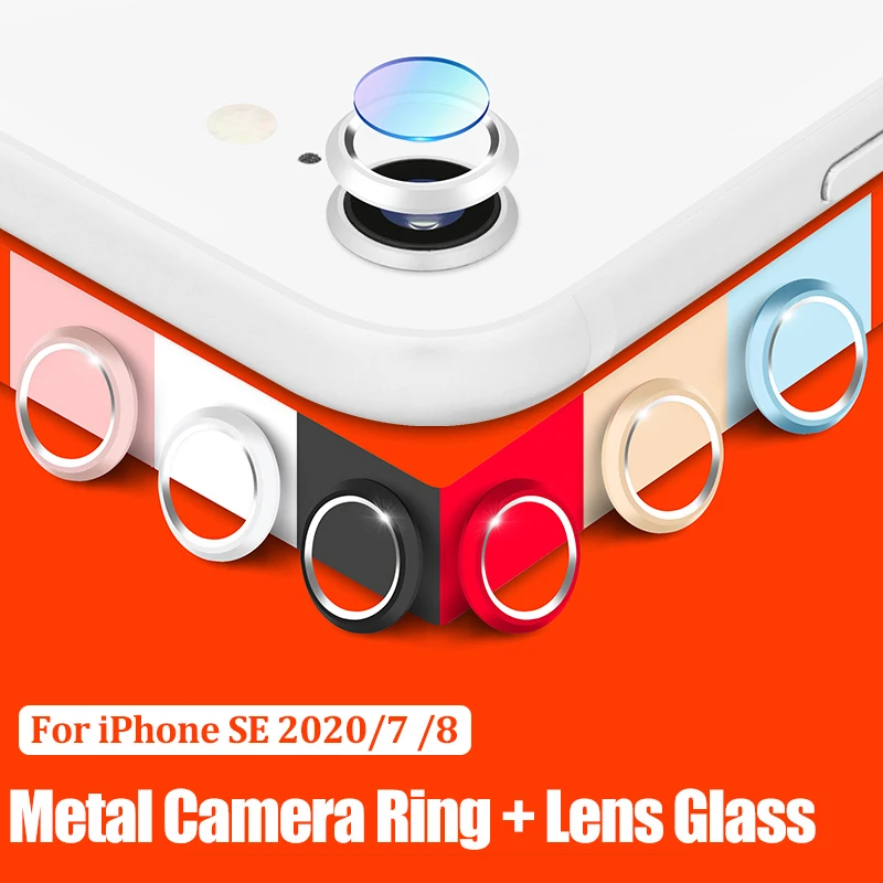 Защитное стекло для камеры iPhone 7 8 6 6S Plus SE 2020 металлическая защитная крышка и 2