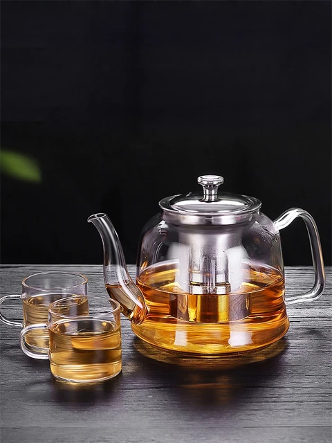 Borosilicate Glass Teapot Heat-Resistant Large Clear Tea Pot Flower Tea Cup  Set Teaware Tea Pot and Cup Set