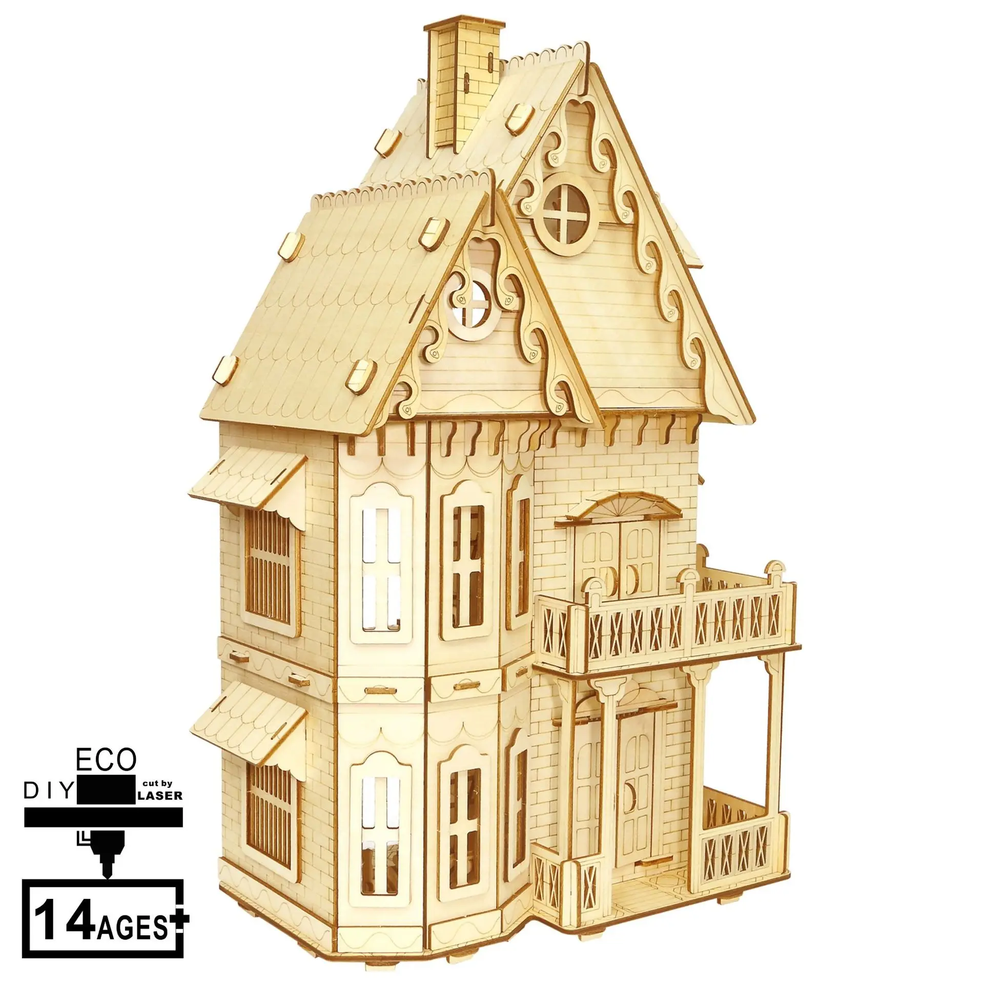 

Gothic Villa-Boxed 3D Wooden Model Three-dimensional Jigsaw Puzzle Laser