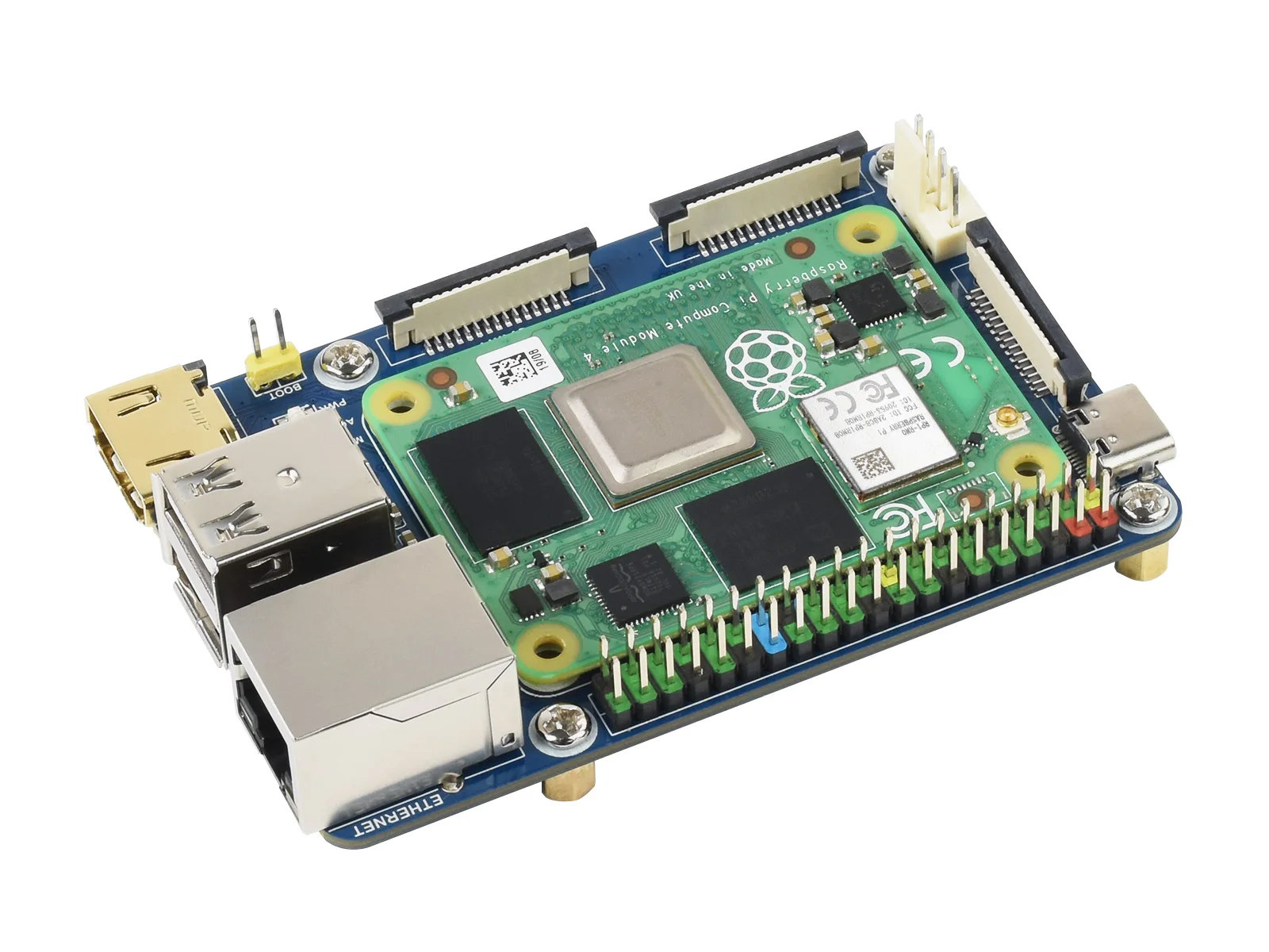 CM4-IO-BASE-B, ̴ CM4 ⺻ Ȯ , 40PIN GPIO ̽, HDMI 4K ,  MIPI CSI ī޶ ̽