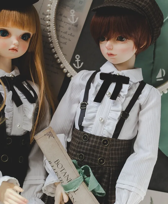 Новинка, 5 шт., Одежда для куклы bjd, для 1/3, 1/4, 1/6, английский клетчатый пояс, штаны, костюм, 2 цвета, модная Кукла bjd, аксессуары