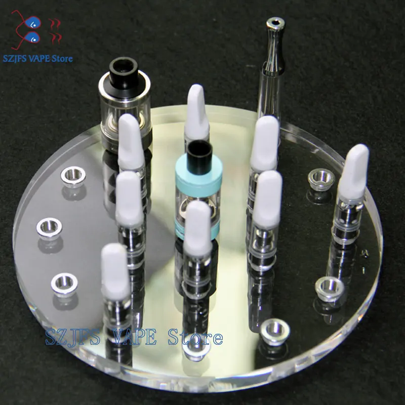 

sub two 10 Holes Display Stand For 510 Thread RDA RTA Tank Atomizer Shop Dispay Shelf Holder Base E-cigarettes Accessories