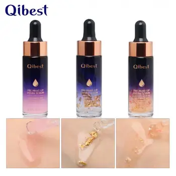 

QIBEST Shrink Pore Facial Moisturizing Essence Lasting Oil Control Moisturizing Gold Foil Makeup Milk Concealer Brighten TSLM1