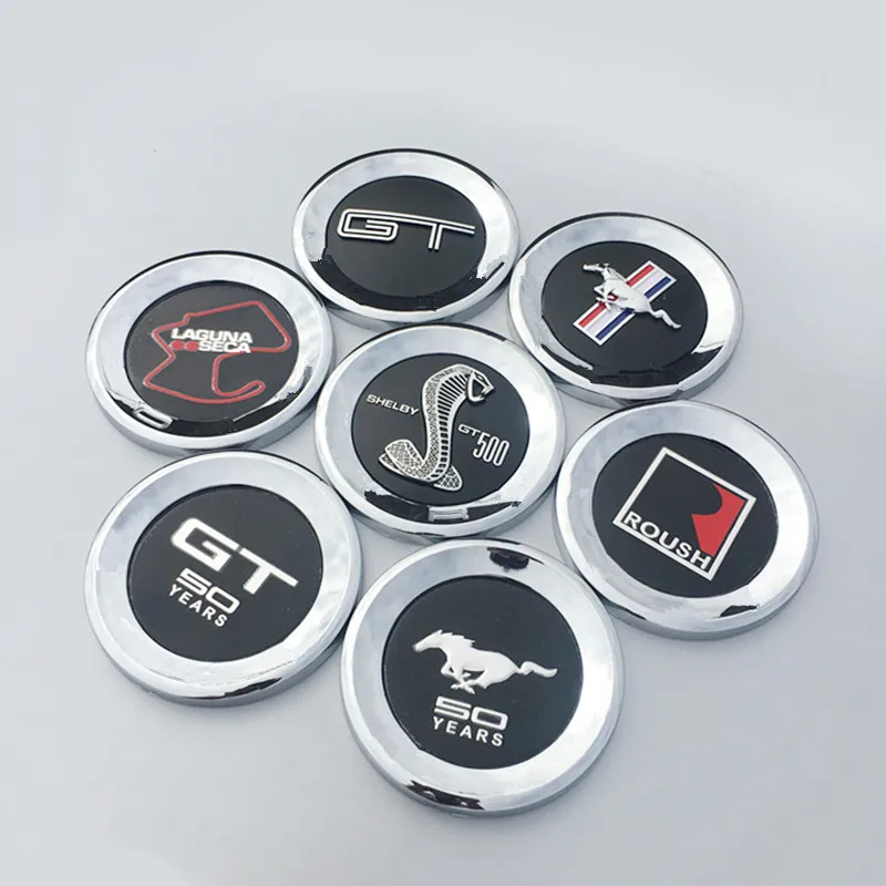 

circular 3D Cobra Horse Pattern Car Tail Emblem ABS Badge Sticker For Ford Mustang 2010 GT 500 SO YEARS ROUSH LAGUNA SECA