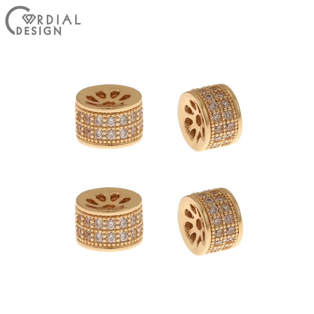 Cordial Design 40Pcs 6*10MM Jewelry Accessories/Hand Made/CZ Spacers/Cylinder Shape/Charms For Bracelets/DIY Earring Findings - cordial