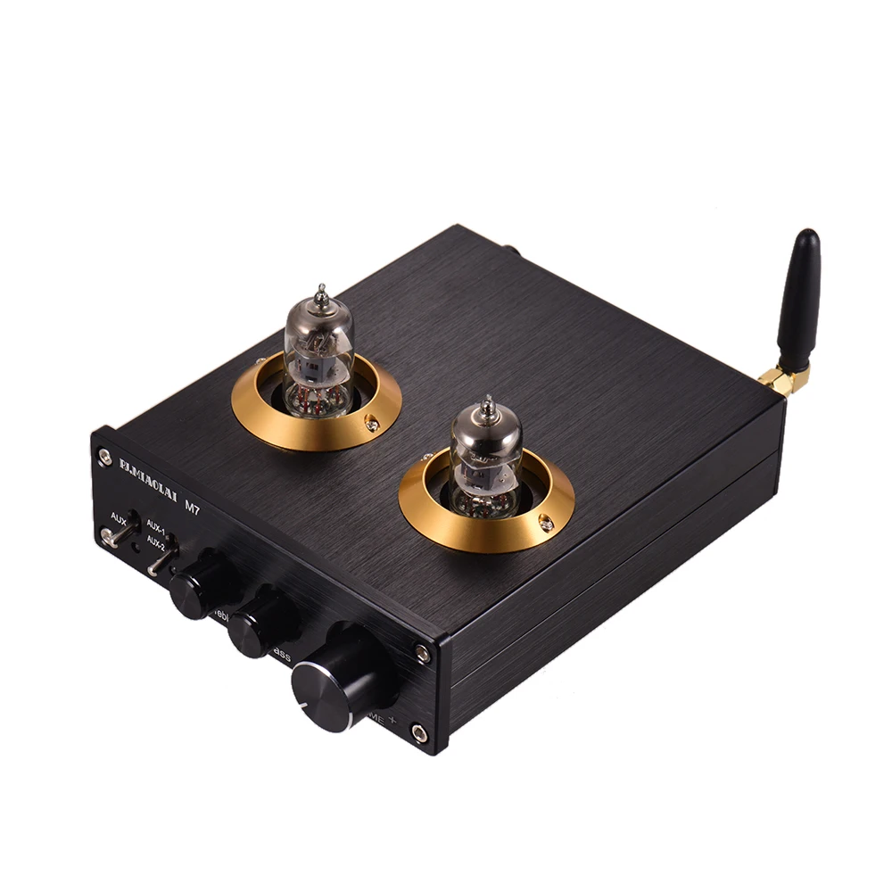 Мини HiFi цифровой аудио-предусилитель стерео-предусилитель с двойными 6J2 Вакуумными Трубками BT AUX входы тройные басы управления