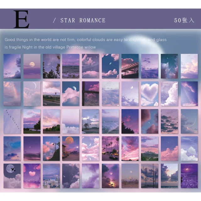 Mr.paper 6 Designs 50 Pcs/book Sky Island Series Ins Style Memo Pads Creative Handbook Stationery Office Supplies Memo Pads E